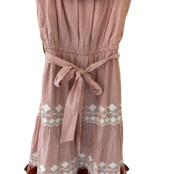 TULAROSA Dress Womens Small Revolve Lana Getty Stripe Tassel Boho Midi Flirty - Picture 5 of 13